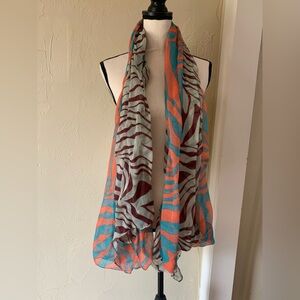 Colorful Zebra Print Scarf